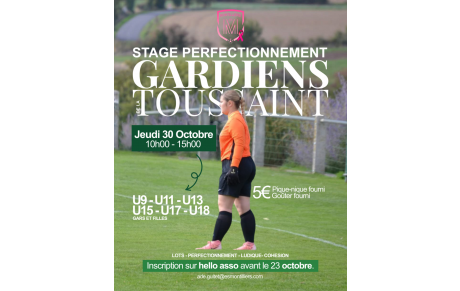 STAGE PERFECTIONNEMENT GARDIEN - TOUSSAINT